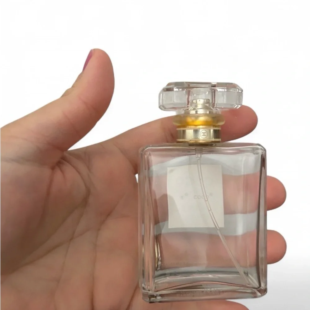 CHANEL Coco Mademoiselle Empty Fragrance Bottle Gold and Clear Design